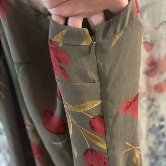 Vintage Maggy London Red Floral Maxi Dress - Picture 4 of 8